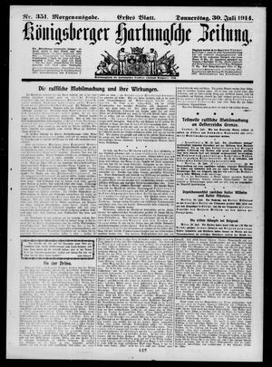 Königsberger Hartungsche Zeitung on Jul 30, 1914