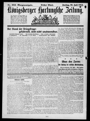 Königsberger Hartungsche Zeitung vom 31.07.1914