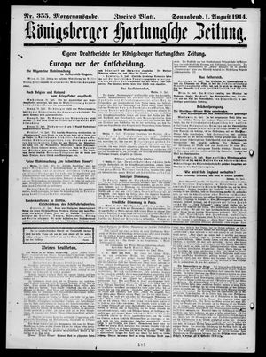 Königsberger Hartungsche Zeitung on Aug 1, 1914
