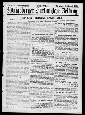 Königsberger Hartungsche Zeitung vom 11.08.1914