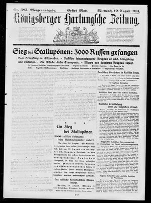 Königsberger Hartungsche Zeitung on Aug 19, 1914
