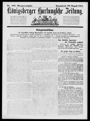 Königsberger Hartungsche Zeitung vom 29.08.1914