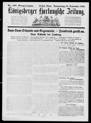 Königsberger Hartungsche Zeitung vom 10.09.1914