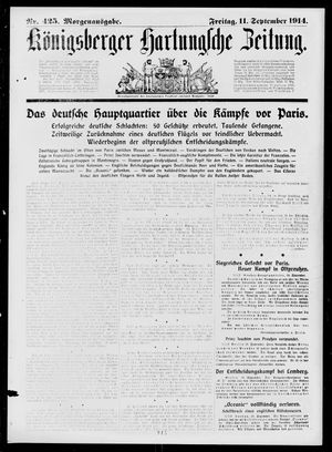 Königsberger Hartungsche Zeitung vom 11.09.1914