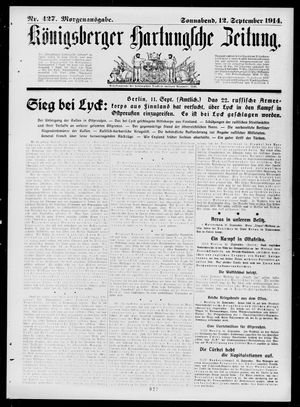 Königsberger Hartungsche Zeitung vom 12.09.1914