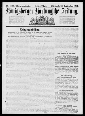 Königsberger Hartungsche Zeitung on Sep 16, 1914