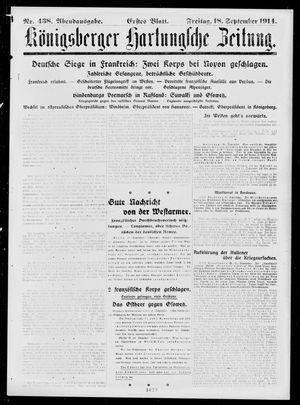 Königsberger Hartungsche Zeitung on Sep 18, 1914