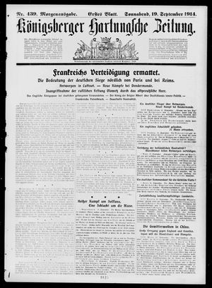 Königsberger Hartungsche Zeitung vom 19.09.1914