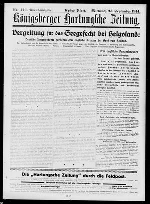 Königsberger Hartungsche Zeitung vom 23.09.1914