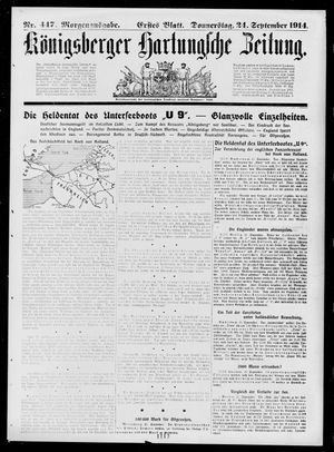Königsberger Hartungsche Zeitung on Sep 24, 1914