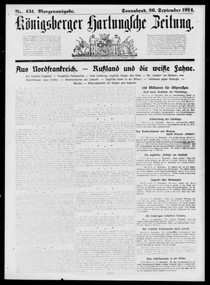 Königsberger Hartungsche Zeitung on Sep 26, 1914