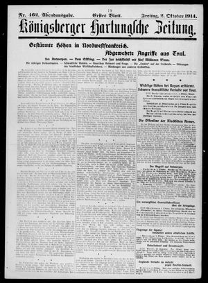 Königsberger Hartungsche Zeitung on Oct 2, 1914