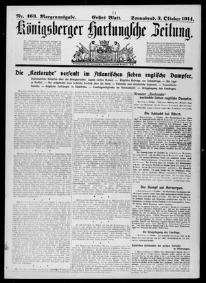 Königsberger Hartungsche Zeitung vom 03.10.1914