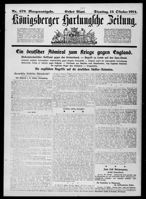 Königsberger Hartungsche Zeitung vom 13.10.1914