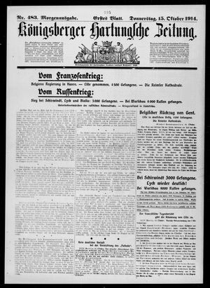 Königsberger Hartungsche Zeitung on Oct 15, 1914