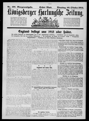 Königsberger Hartungsche Zeitung vom 20.10.1914