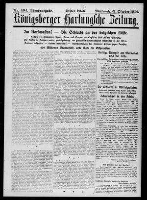 Königsberger Hartungsche Zeitung on Oct 21, 1914