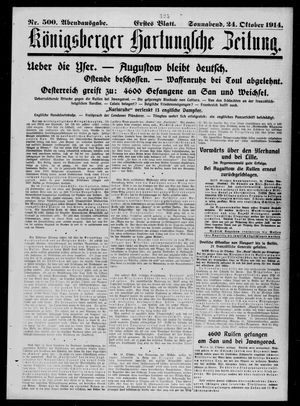 Königsberger Hartungsche Zeitung on Oct 24, 1914