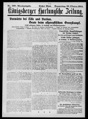 Königsberger Hartungsche Zeitung vom 29.10.1914