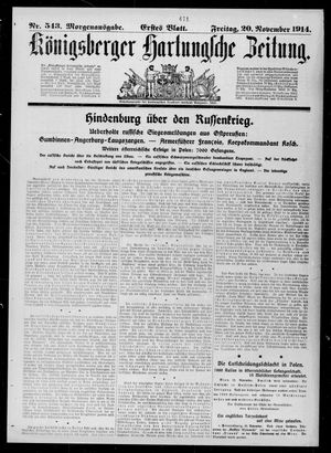 Königsberger Hartungsche Zeitung vom 20.11.1914