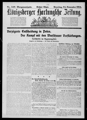 Königsberger Hartungsche Zeitung vom 24.11.1914