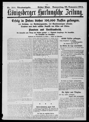 Königsberger Hartungsche Zeitung vom 26.11.1914