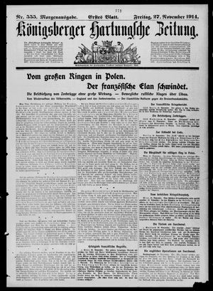 Königsberger Hartungsche Zeitung vom 27.11.1914