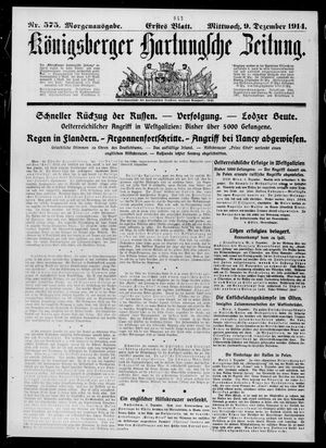 Königsberger Hartungsche Zeitung vom 09.12.1914