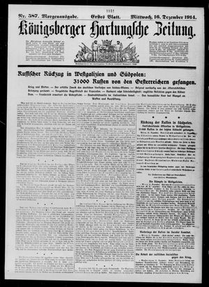Königsberger Hartungsche Zeitung vom 16.12.1914