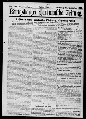 Königsberger Hartungsche Zeitung vom 22.12.1914