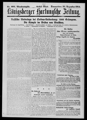 Königsberger Hartungsche Zeitung on Dec 24, 1914
