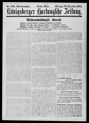 Königsberger Hartungsche Zeitung vom 28.12.1914