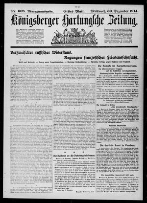 Königsberger Hartungsche Zeitung on Dec 30, 1914