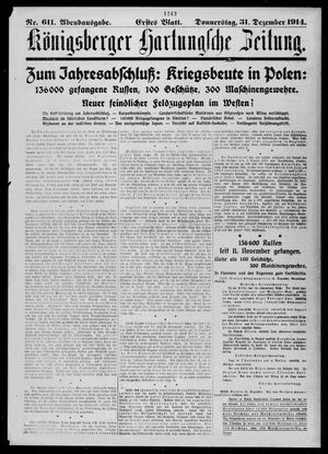 Königsberger Hartungsche Zeitung vom 31.12.1914