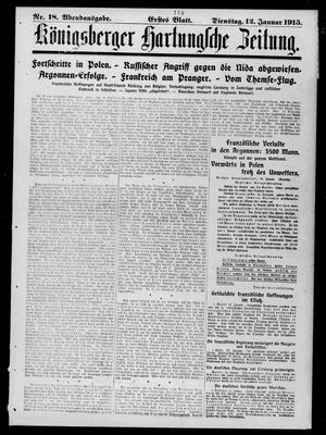 Königsberger Hartungsche Zeitung vom 12.01.1915