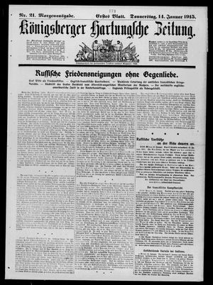 Königsberger Hartungsche Zeitung on Jan 14, 1915