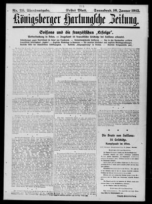 Königsberger Hartungsche Zeitung vom 16.01.1915