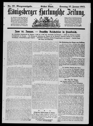 Königsberger Hartungsche Zeitung on Jan 17, 1915