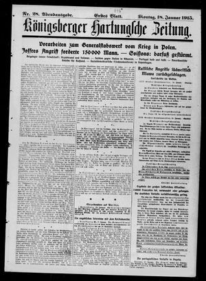 Königsberger Hartungsche Zeitung on Jan 18, 1915