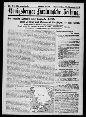 Königsberger Hartungsche Zeitung vom 21.01.1915