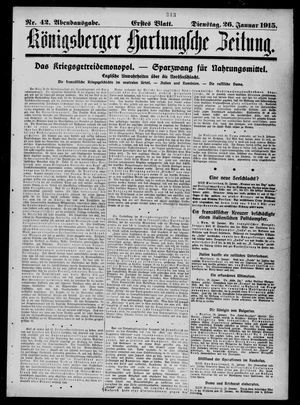 Königsberger Hartungsche Zeitung vom 26.01.1915