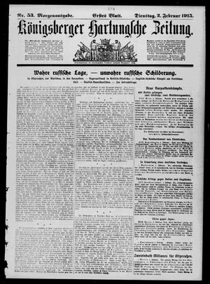Königsberger Hartungsche Zeitung vom 02.02.1915