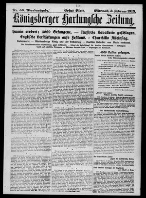 Königsberger Hartungsche Zeitung vom 03.02.1915