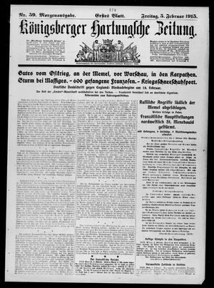 Königsberger Hartungsche Zeitung vom 05.02.1915