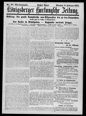 Königsberger Hartungsche Zeitung vom 08.02.1915