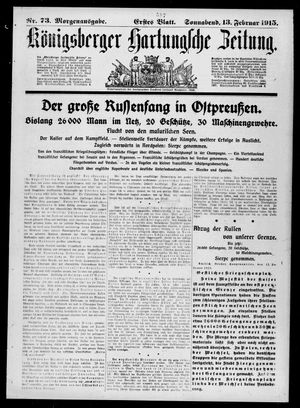 Königsberger Hartungsche Zeitung vom 13.02.1915