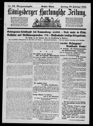 Königsberger Hartungsche Zeitung vom 19.02.1915