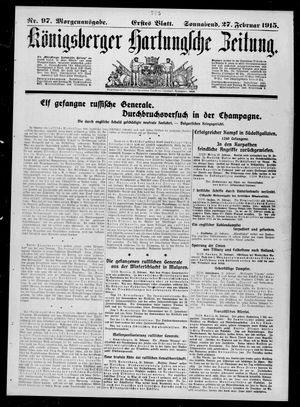 Königsberger Hartungsche Zeitung vom 27.02.1915