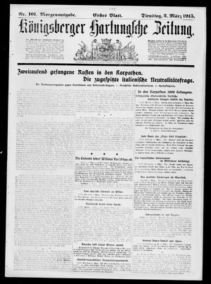 Königsberger Hartungsche Zeitung on Mar 2, 1915