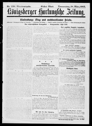 Königsberger Hartungsche Zeitung vom 18.03.1915